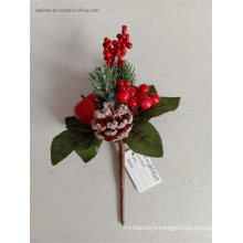 Glitter Flower Plastic Twig Pick with Flowers for Christmas Decoration; Christmas Red Berry; Christmas Artificial Plastic Berry